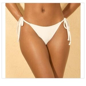 Women's Side-Tie Medium Coverage Bikini Bottom - Shade & Shore Cream Size XL